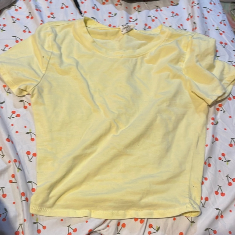 Destined Loght Yellow U-Neck Crop Top